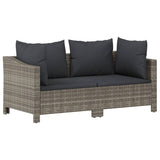 6 Piece Garden Lounge Set with Cushions Grey Poly Rattan - 45-Degree Angle