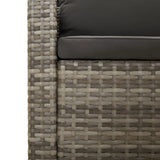8 Piece Garden Lounge Set with Cushions Grey Poly Rattan - Close-Up Angle