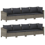9 Piece Garden Lounge Set with Cushions Grey Poly Rattan - 45-Degree Angle