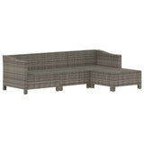 4 Piece Garden Lounge Set with Cushions Grey Poly Rattan - Top-Down View