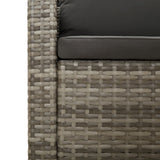 5 Piece Garden Lounge Set with Cushions Grey Poly Rattan - Close-Up Angle