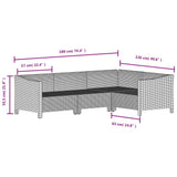 4 Piece Garden Lounge Set with Cushions Grey Poly Rattan