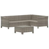 5 Piece Garden Lounge Set with Cushions Grey Poly Rattan - Top-Down View