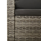 6 Piece Garden Lounge Set with Cushions Grey Poly Rattan - Close-Up Angle