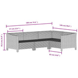 5 Piece Garden Lounge Set with Cushions Grey Poly Rattan