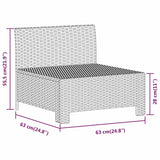 5 Piece Garden Lounge Set with Cushions Grey Poly Rattan - Close-Up Angle
