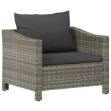 8 Piece Garden Lounge Set with Cushions Grey Poly Rattan - Close-Up Angle