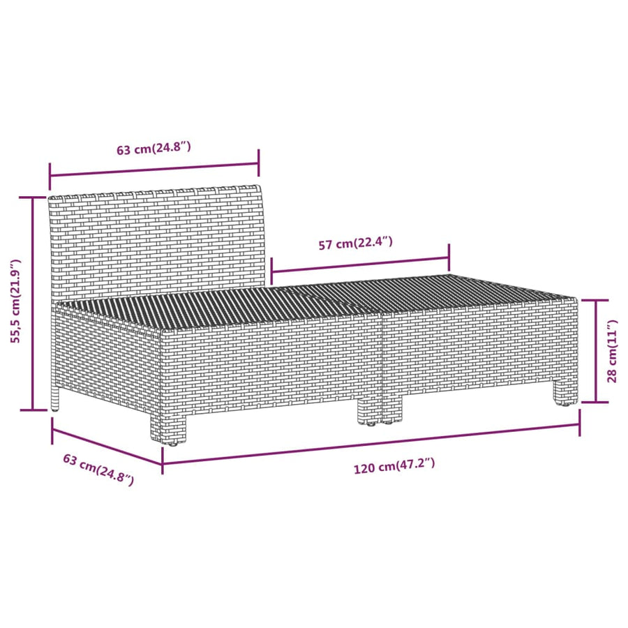 8 Piece Garden Lounge Set with Cushions Grey Poly Rattan