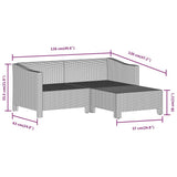 6 Piece Garden Lounge Set with Cushions Grey Poly Rattan