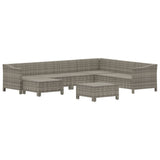 8 Piece Garden Lounge Set with Cushions Grey Poly Rattan