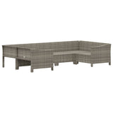 6 Piece Garden Lounge Set with Cushions Grey Poly Rattan - Top-Down View