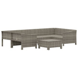 7 Piece Garden Lounge Set with Cushions Grey Poly Rattan - Top-Down View