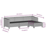 8 Piece Garden Lounge Set with Cushions Grey Poly Rattan