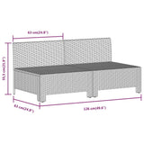 10 Piece Garden Lounge Set with Cushions Grey Poly Rattan