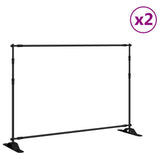 Backdrop Stands 2 pcs Black 305x243 cm Steel - Front View