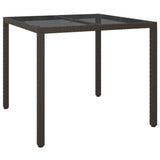 3 Piece Garden Dining Set with Cushions Brown Poly Rattan - Close-Up Angle