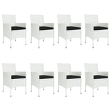 9 Piece Garden Dining Set with Cushions White Poly Rattan - Top-Down View