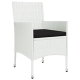 11 Piece Garden Dining Set with Cushions White Poly Rattan