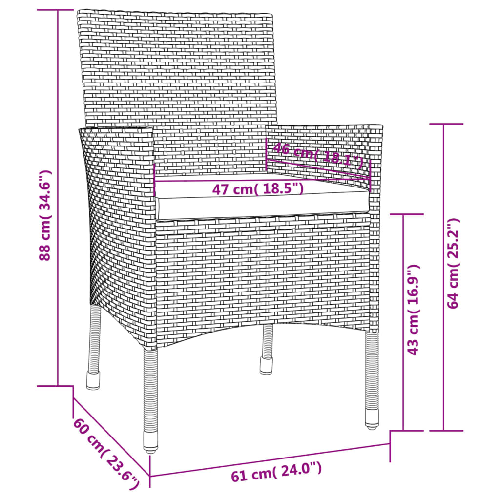 11 Piece Garden Dining Set with Cushions White Poly Rattan