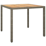 3 Piece Garden Dining Set with Cushions Grey Poly Rattan - Close-Up Angle