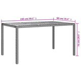 7 Piece Garden Dining Set with Cushions Grey Poly Rattan