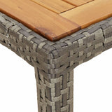 7 Piece Garden Dining Set with Cushions Grey Poly Rattan - Low Angle