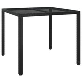 3 Piece Garden Dining Set with Cushions Black Poly Rattan