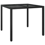 3 Piece Garden Dining Set with Cushions Black Poly Rattan
