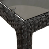 11 Piece Garden Dining Set with Cushions Black Poly Rattan - Low Angle