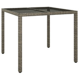 3 Piece Garden Dining Set with Cushions Grey Poly Rattan