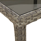 3 Piece Garden Dining Set with Cushions Grey Poly Rattan - Close-Up Angle