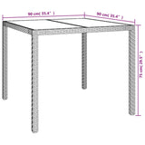 3 Piece Garden Dining Set with Cushions Grey Poly Rattan - Low Angle