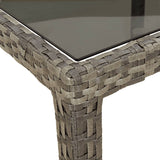 7 Piece Garden Dining Set with Cushions Grey Poly Rattan - Close-Up Angle