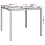 3 Piece Garden Dining Set with Cushions Grey Poly Rattan - Extra Image