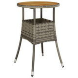 5 Piece Garden Bistro Set with Cushions Grey Poly Rattan - 45-Degree Angle
