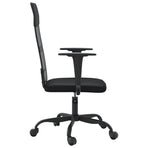 Office Chair Height Adjustable Black Mesh Fabric&Faux Leather