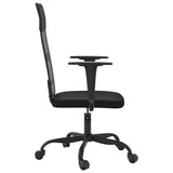 Office Chair Height Adjustable Black Mesh Fabric and Faux Leather - Top-Down View
