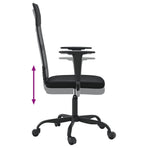Office Chair Height Adjustable Black Mesh Fabric&Faux Leather