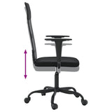 Office Chair Height Adjustable Black Mesh Fabric and Faux Leather - Rear View