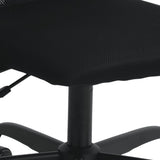Office Chair Height Adjustable Black Mesh Fabric and Faux Leather - Close-Up Angle