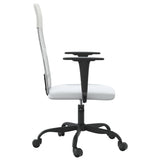 Office Chair Height Adjustable White Mesh Fabric and Faux Leather - Top-Down View