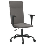 Office Chair Height Adjustable Dark Grey Fabric - Front View