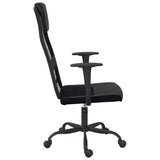 Office Chair Height Adjustable Black Mesh Fabric and Faux Leather - Top-Down View