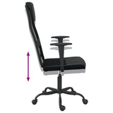 Office Chair Height Adjustable Black Mesh Fabric and Faux Leather - Rear View