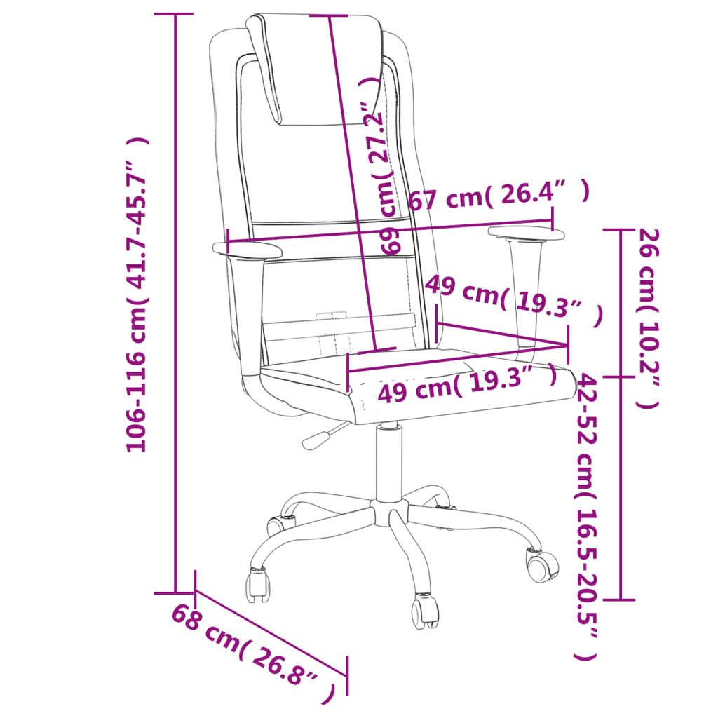Office Chair Height Adjustable Black Mesh Fabric and Faux Leather