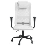 Office Chair Height Adjustable White Mesh Fabric and Faux Leather - Side View