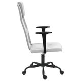 Office Chair Height Adjustable White Mesh Fabric and Faux Leather - Top-Down View