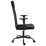 Office Chair Height Adjustable Black Mesh Fabric and Faux Leather - Top-Down View