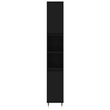 Bathroom Cabinet Black 30x30x190 cm Engineered Wood - 45-Degree Angle