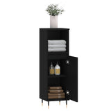 Bathroom Cabinet Black 30x30x100 cm Engineered Wood - Top-Down View